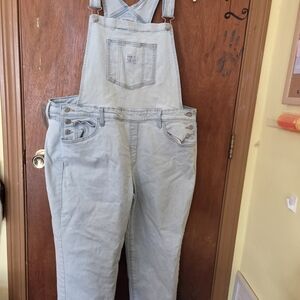 Levi's Light Blue Denim Overalls with Pink Accent